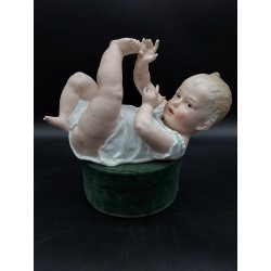 Muñeco bebé biscuit de porcelana alemán Gebruder Heubach.
